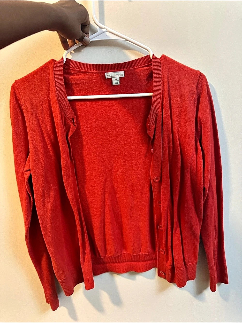 Gap Silk Cardigan in Red Size XS Like New